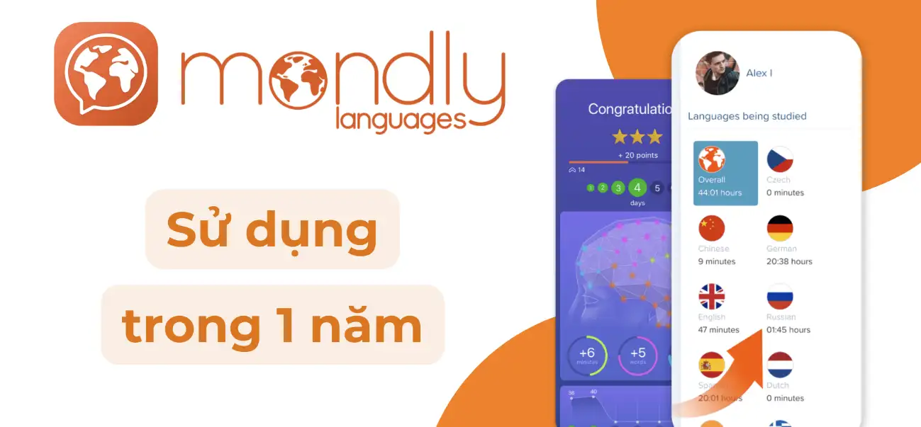 Tài khoản Mondly Premium chính chủ 1 năm